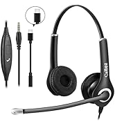 Callez Computer Headset, 3.5mm Cell Phone Headset with Mic Noise Cancelling, USB-C Wired Headphon...
