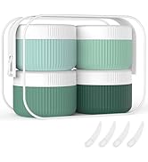 ME.FAN Travel Containers for Toiletries, TSA Approved 1.5 oz Silicone Cream Jars, Leak-proof Trav...