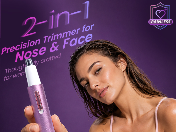 Beanify 2 in 1 Nose and Ear Hair Trimmer with LED Display, Rechargeable Electric Nasal Hair Clipper