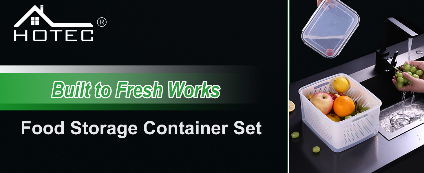 bpa free large fruit vegetable food storage container set