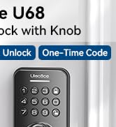 Ulecoce Fingerprint Door Lock Deadbolt with Handle Set, Keyless Entry Door Lock, Door Locks for F...
