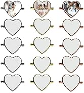 Frinnovan, 15 Pack Sublimation Watch Charm Blanks Heat Transfer Heart Watch Band Charms Personali...