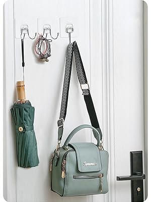 CenterZ Large Adhesive Hooks, Heavy Duty Self Adhesive Sticky Hanging Wall Hooks