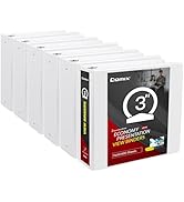 Comix Sturdy 3 inch Round Ring View Binder, Basic 3 Ring Binder 600-Sheet Capacity, Fit 8.5" x 11...