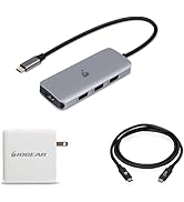 IOGEAR Docking Station USB-C 6-1 Nano Dock Pro Dock, Dual Monitors GUD3C8K2P with Type C 3Ft Cabl...