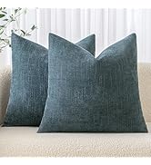 MIULEE Pack of 2 Decorative Throw Pillow Covers Soft Chenille Throw Pillows Solid Textured Cushio...