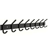 SAYONEYES Matte Black Coat Rack Wall Mount – 24 Inch Stainless Steel Hook Rail with 8 Double Coat...