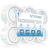TICONN Packing Tape, 360 Yards Heavy Duty Clear Packaging Tape 2.7 mil Shipping Tape, 1.88 inch x...