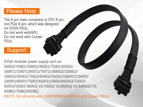 8 pin to 4 pin cpu power adapters