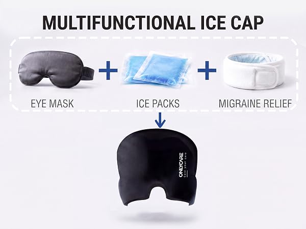 Migraine Relief Cap, Upgraded Headache Relief Cap with Odorless Reusable Gel