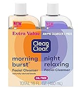 Clean & Clear 2-Pack Day and Night Face Cleanser Citrus Morning Burst Facial Cleanser with Vitami...