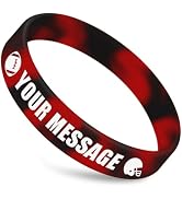 QEERBSIN Personalized Custom Rubber Silicone Bracelets - Customizable Classic Wristbands for Even...