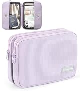 EPEDAL24 Preppy Makeup Bag, Rectangle Double Detachable Cosmetic Organizer, Clear Side Panel Port...