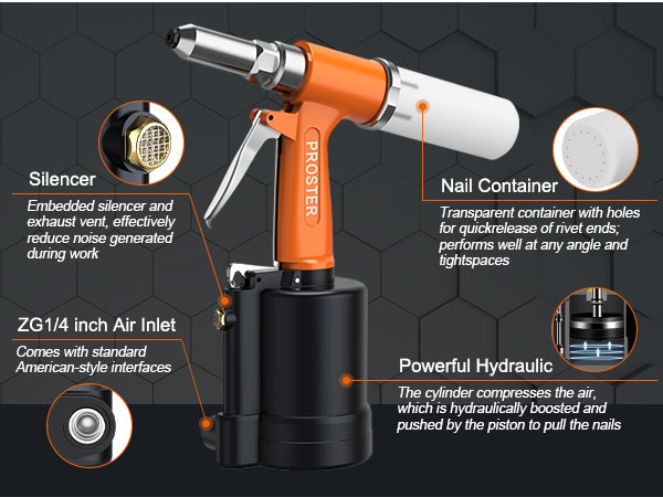Pneumatic air rivet gun