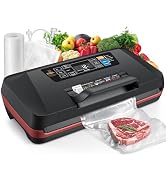 Vacuum Sealer for Food Upgraded 230W 95KPa – 10-in-1 Food Sealer with Dual Heat Seal, Ergonomic H...