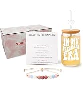 DAMCONME Pregnancy Gifts for Mom to Be – Bracelet Gift Set with IN MY PREGNANT ERA 16oz Iced Coff...