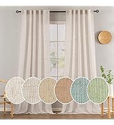 MIULEE Natural White Linen Curtains 90 Inch Long 2 Panels Set for Bedroom Living Room, Soft Thick...