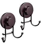 HOME SO Suction Cup Hooks for Shower, Bathroom, Kitchen, Glass Door, Mirror, Tile – Loofah, Towel...