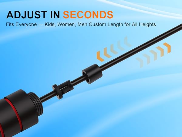 Adjustable jump rope for fitness training