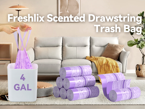 Scented Drawstring Trash Bags