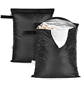 2 Pack Swimsuit & Towel Wet Dry Sack - 12 x 16 inch Waterproof Clothes Bag with Handle & Zippered...