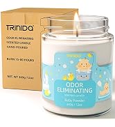 Baby Powder Odor Eliminating Candles for Home Scented 12oz, Eliminates 99% of Pet, Smoke, Food an...