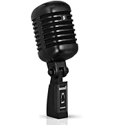 5 CORE Vintage Microphone Dynamic Professional XLR Studio Mic Retro Style Corded Iconic Prop Micr...