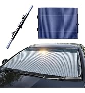 Yourkar Car Retractable Windshield Sun Shade, 27.6"×60" Large Sunshade Protector Blocks 99% UV Ra...
