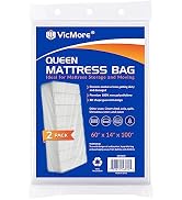VICMORE 2 Pack Queen Size Mattress Storage Bag 60-Inch by 100-Inch Mattress Bag for Disposal Clea...