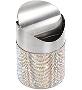 ZOOFOX Countertop Trash Can, 1.5 Liter Bling Rhinestone Garbage Bin with Swing Lid for Home, Offi...