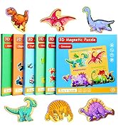 Magnetic Puzzles for Kids Ages 1-3, Travel Toddler Puzzles Ages 2-4 Year, Dinosaur Activities Toy...