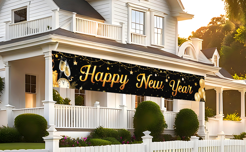 happy new year yard banner
