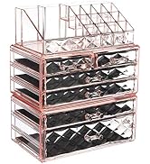 ZHIAI Makeup Organizer Acrylic Cosmetic Storage Drawers and Jewelry Display Box Transparent (Styl...