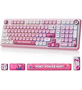 My Little Pony Wireless Mechanical Keyboard - 101 Keys RGB Gaming Keyboard with Custom Linear Swi...