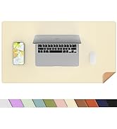 AFIING Dual-Sided Desk Pad, Natural Cork & PU Leather, Desk Mat Protector Non-Slip, Waterproof, E...
