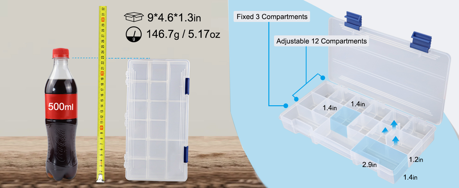 3500 Tackle Box, Clear, 2 Pack