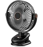 iNeibo 10000mah Auto-Rotating Oscillating Clip on Fan,8 inch Portable Rechargeable Battery Operat...