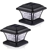 AEFRELEOHT Solar Post Cap Lights, Warm White & RGB Automatic Cycling & Fixed RGB Color, 9 Colors ...