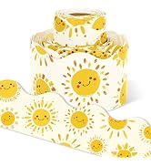 FYSUIMU 65Ft Happy Sun Bulletin Board Border Summer Cute Smile Sunshine Die Cut Trim Border Roll ...