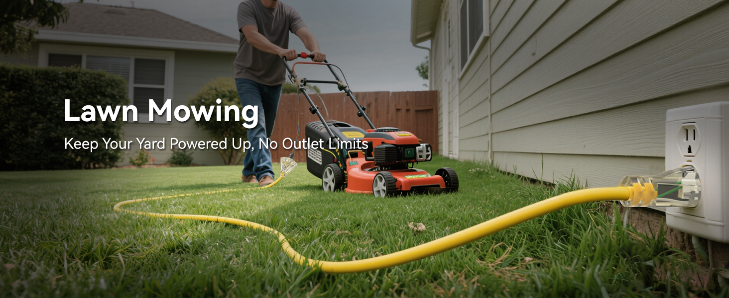 Lawn Mowing-Keep Your Powered Up, No Outlet Limits