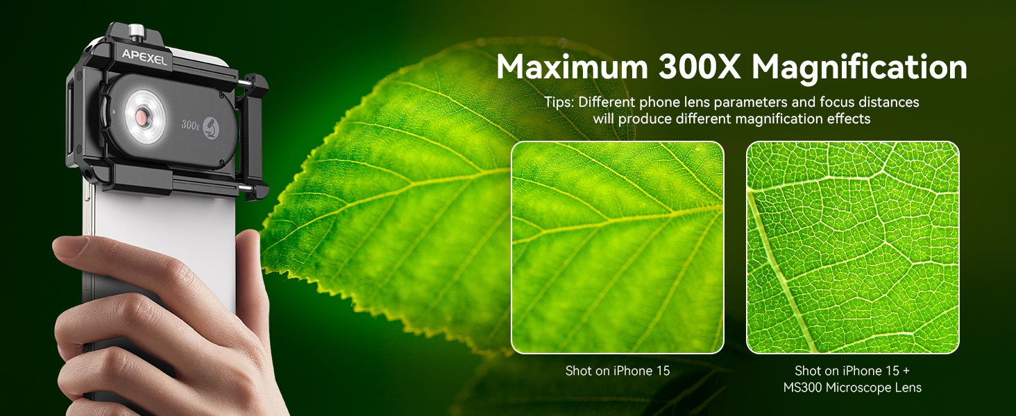 APEXEL 300X Phone Microscope Lens