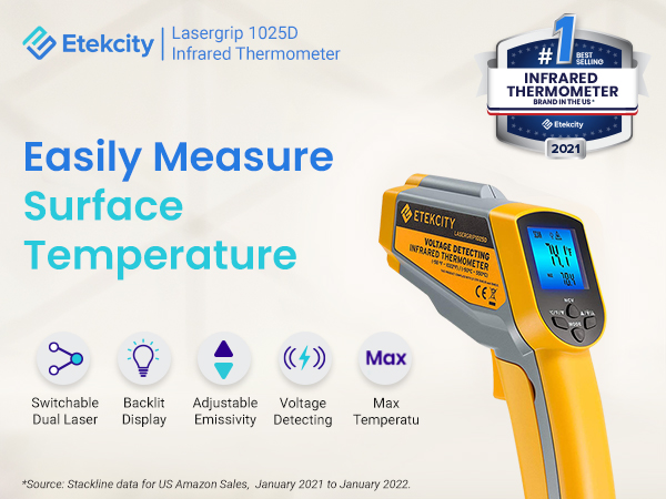 lasergrip 1025D can easily measure surface temperature