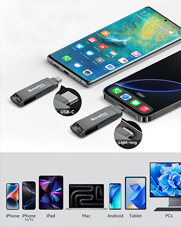 Flash Drive for iPhone iPad Back up Photo Stick Storage Memory USB Thumb