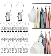 TWINKLEMON 200PCS Boot Hangers Clips for Closet Stainless Steel Clothes Hooks Clip Laundry Hooks ...
