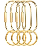 New Fashion Kingdom Gold Brass Key Rings, Screw Lock Keys Organizer, Carabiner Keychain Clip, Pur...