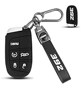Mild East for Dodge Key Fob Cover with 392 Emblem Keychain, 5 Buttons Silicone Car Key Cover Comp...