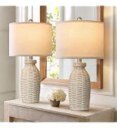 22.75" Table Lamps for Living Room Small Lamps for Bedroom Bedside Lamps Set of 2 Boho Lamps for ...