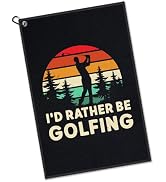 Gkodw I'd Rather Be Golfing Golf Towel with Clip, Funny Golf Bag Accessories, Golfing Accessories...
