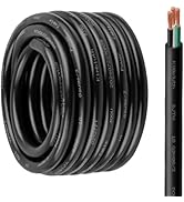 Kimbluth 10 Gauge 3 Conductor Power Cable SJTW Outdoor Extension Cord 10FT, 10/3 Heavy Duty Pure ...