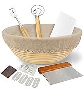 M JINGMEI Banneton Bread Proofing Basket Set, Round 9" Sourdough Proofing Basket for Bread Making...
